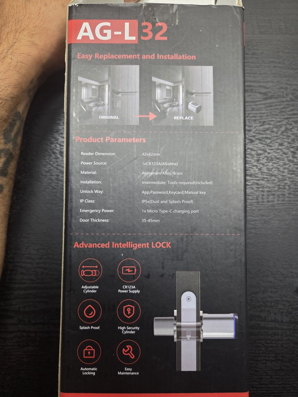 Keyless Cylinder Smart Lock - Silver - Picture 2 of 8